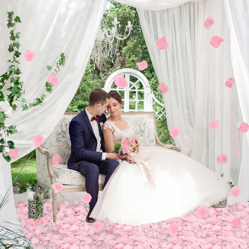 BESKIT Artificial Silk Rose Petals for Romantic Night, Wedding, Party, Anniversary Flower Decorations (Pink&White, 3000 PCS) - Image 4